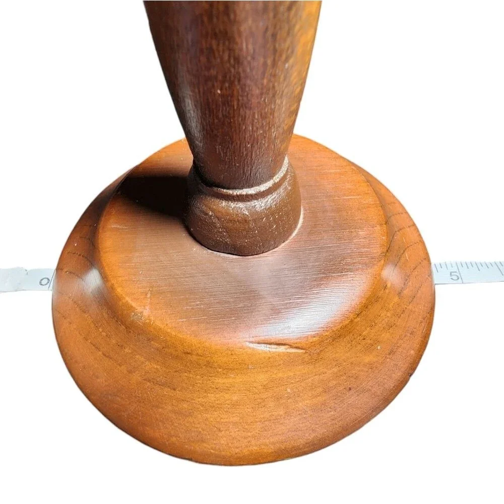 Vintage Handmade Wooden Votive Size Candle Holder Candlestick 11.75